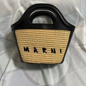 👜 MARNI Itty Bag • Women Shoulder Bag Curved Base • Gold Hardware
